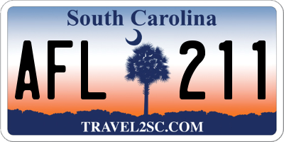 SC license plate AFL211