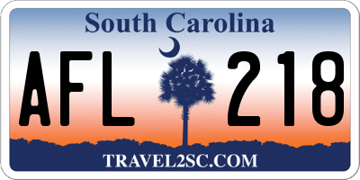 SC license plate AFL218