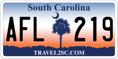 SC license plate AFL219