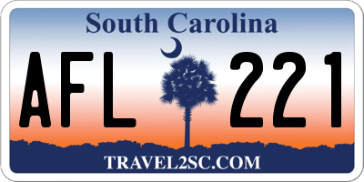 SC license plate AFL221