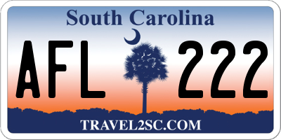 SC license plate AFL222