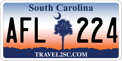 SC license plate AFL224