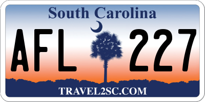 SC license plate AFL227