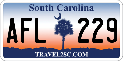SC license plate AFL229