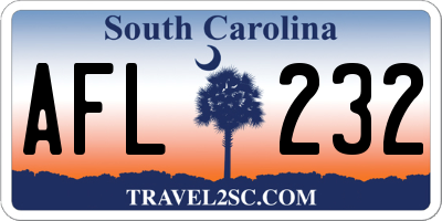 SC license plate AFL232
