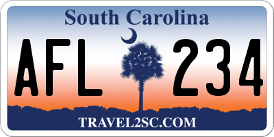 SC license plate AFL234