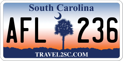 SC license plate AFL236
