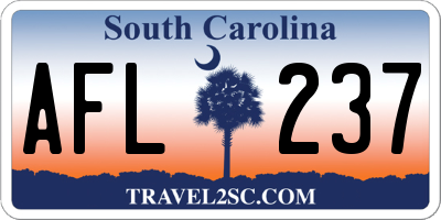 SC license plate AFL237