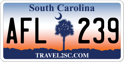 SC license plate AFL239