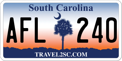 SC license plate AFL240