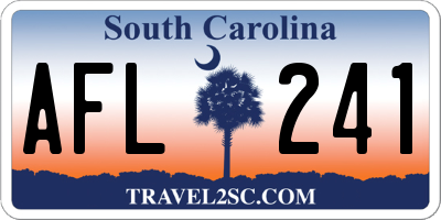 SC license plate AFL241