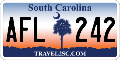 SC license plate AFL242