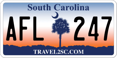 SC license plate AFL247