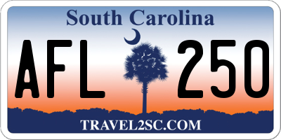 SC license plate AFL250