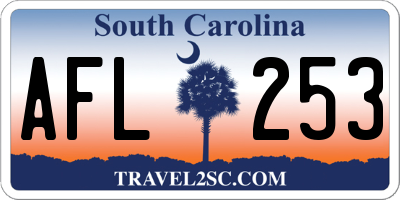 SC license plate AFL253