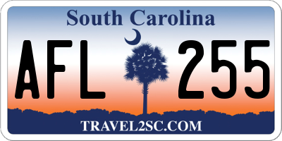 SC license plate AFL255