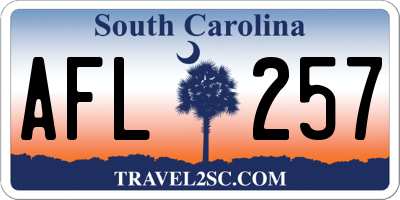 SC license plate AFL257