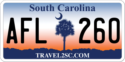 SC license plate AFL260