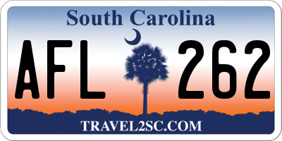 SC license plate AFL262