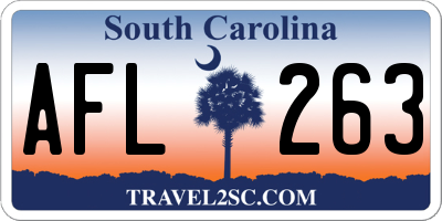 SC license plate AFL263
