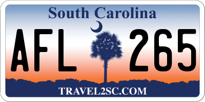 SC license plate AFL265