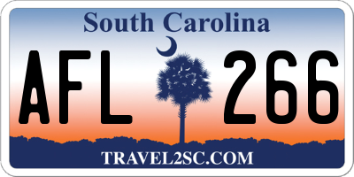 SC license plate AFL266