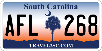 SC license plate AFL268