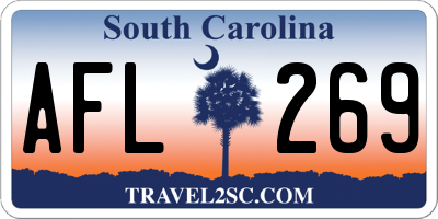 SC license plate AFL269