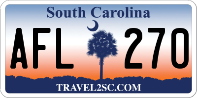 SC license plate AFL270
