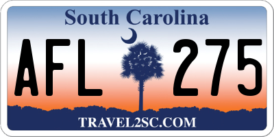 SC license plate AFL275