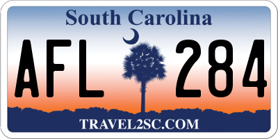 SC license plate AFL284