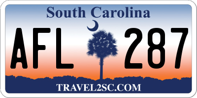 SC license plate AFL287