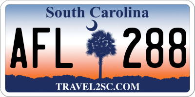 SC license plate AFL288