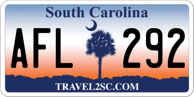 SC license plate AFL292