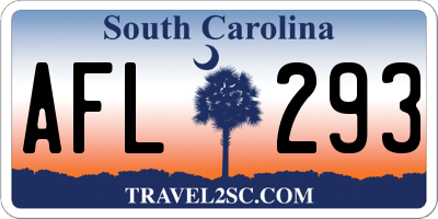 SC license plate AFL293