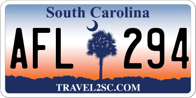 SC license plate AFL294