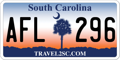 SC license plate AFL296