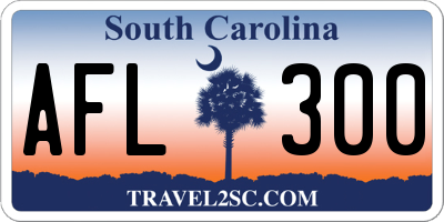 SC license plate AFL300
