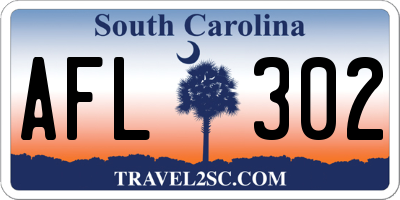 SC license plate AFL302