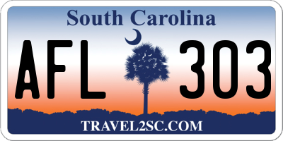 SC license plate AFL303