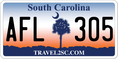 SC license plate AFL305