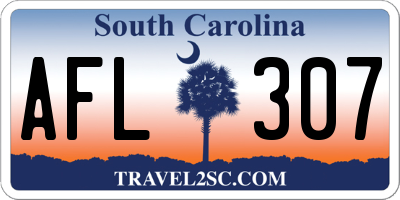 SC license plate AFL307