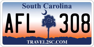 SC license plate AFL308