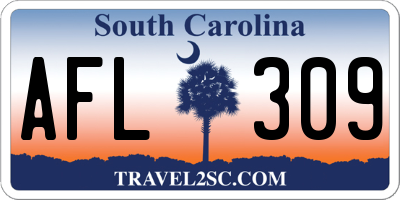 SC license plate AFL309