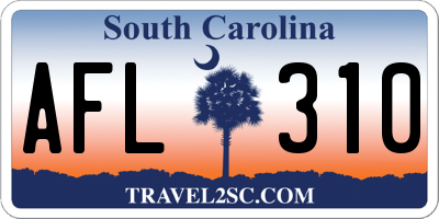 SC license plate AFL310