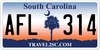 SC license plate AFL314