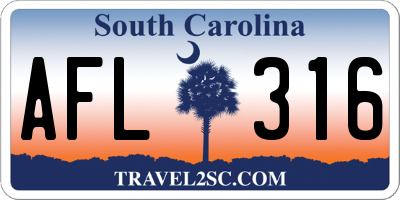 SC license plate AFL316