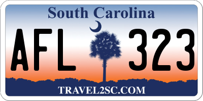 SC license plate AFL323