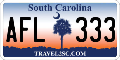 SC license plate AFL333