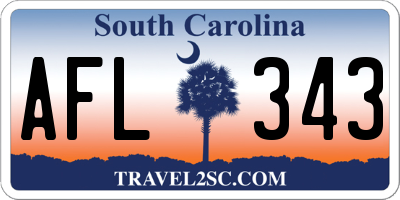 SC license plate AFL343